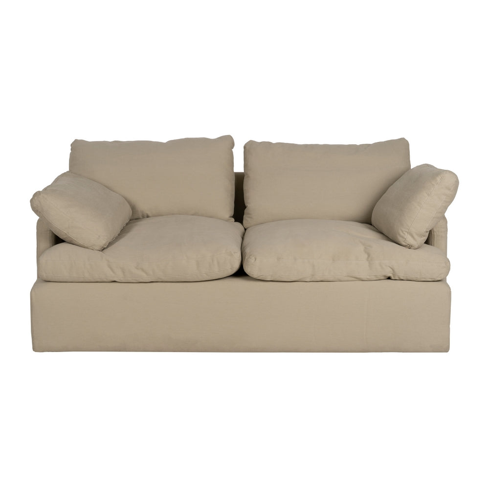 SOFÁ 2 PLAZAS BEIGE TEJIDO-MADERA 180 X 100 X 83 CM