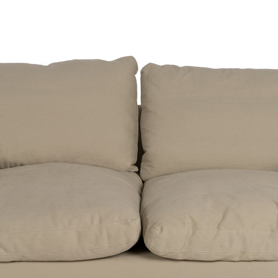 SOFÁ 2 PLAZAS BEIGE TEJIDO-MADERA 180 X 100 X 83 CM