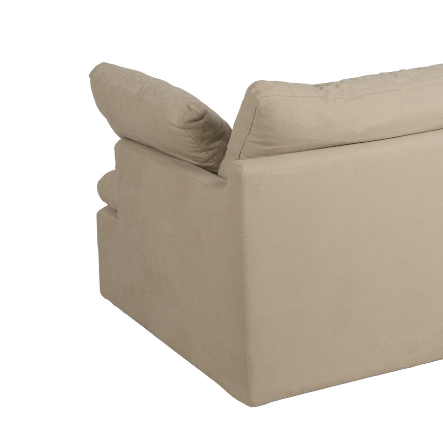 SOFÁ 2 PLAZAS BEIGE TEJIDO-MADERA 180 X 100 X 83 CM