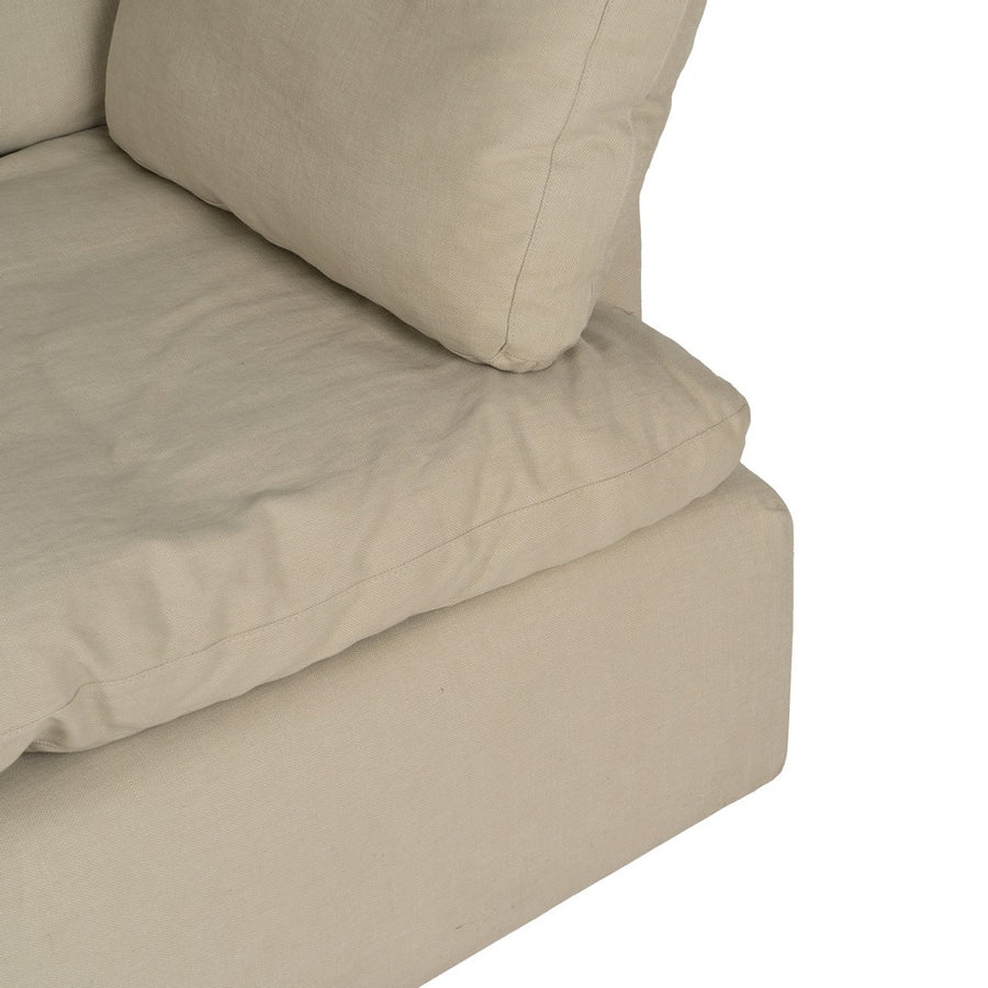 SOFÁ 3 PLAZAS BEIGE TEJIDO-MADERA 212 X 100 X 83 CM