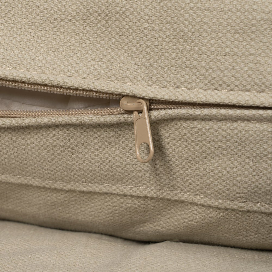 SOFÁ 3 PLAZAS BEIGE TEJIDO-MADERA 212 X 100 X 83 CM