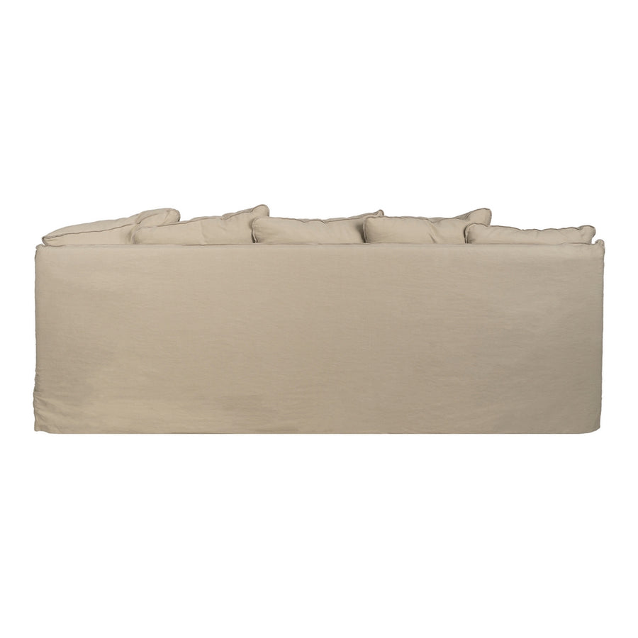 SOFÁ 3 PLAZAS BEIGE TEJIDO-MADERA 216 X 94 X 93 CM