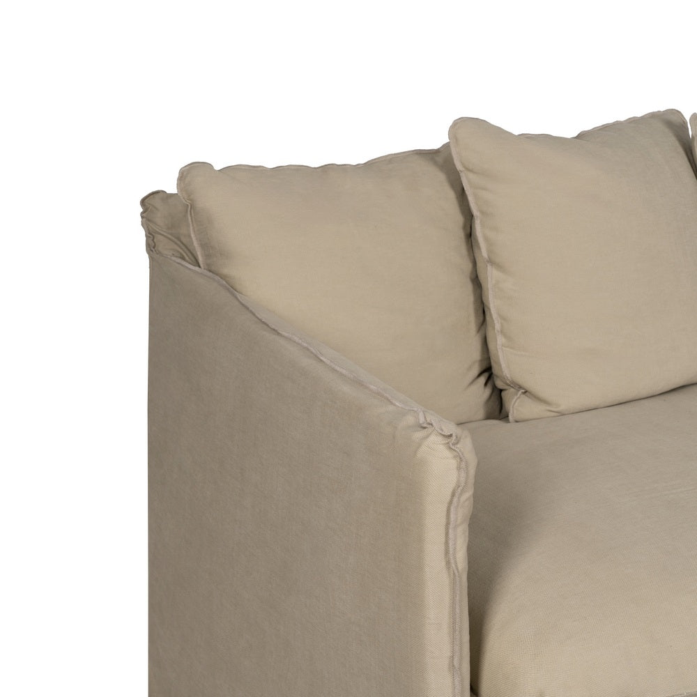SOF� 3 PLAZAS BEIGE TEJIDO-MADERA 216 X 94 X 93 CM