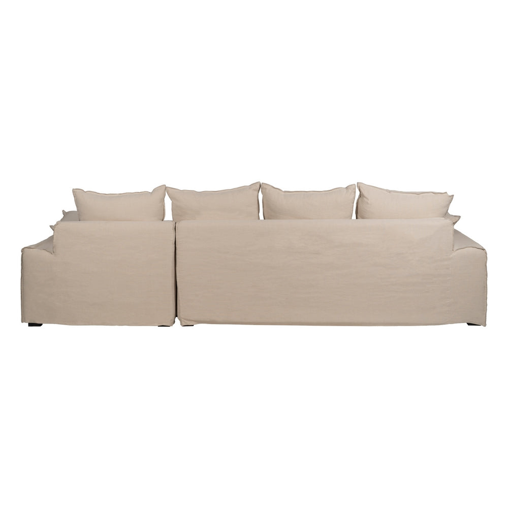 CHAISE-LOUNGER CREMA TEJIDO-MADERA 300 X 161 X 90 CM