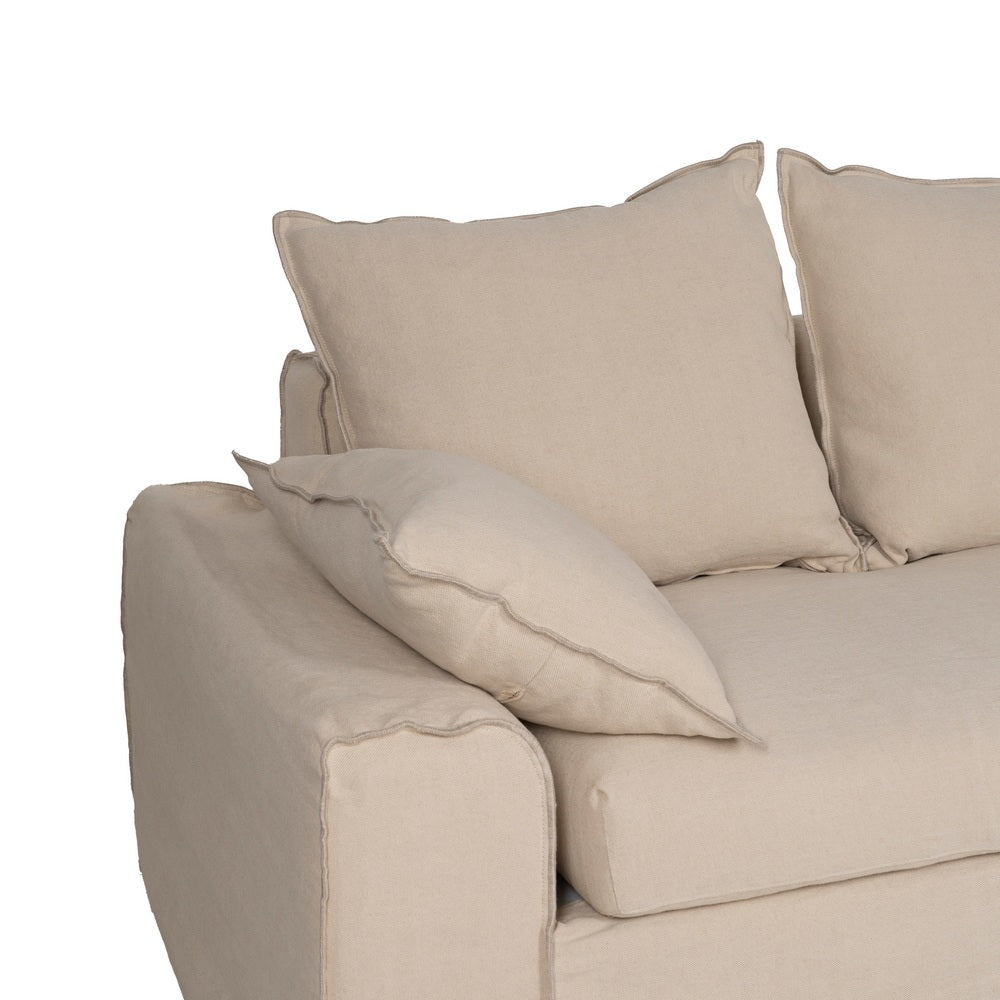 CHAISE-LOUNGER CREMA TEJIDO-MADERA 300 X 161 X 90 CM