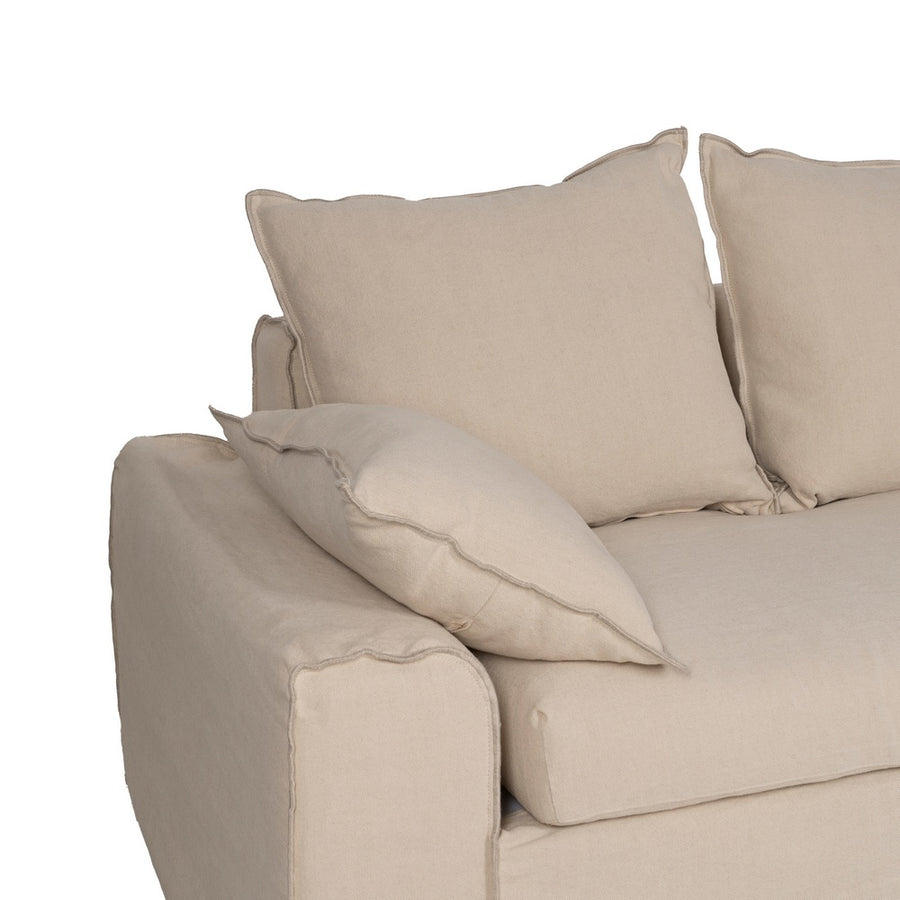 CHAISE-LOUNGER CREMA TEJIDO-MADERA 300 X 161 X 90 CM