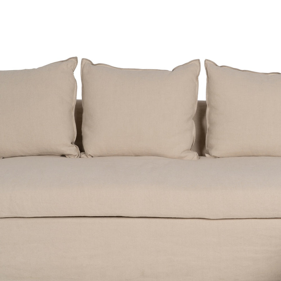 CHAISE-LOUNGER CREMA TEJIDO-MADERA 300 X 161 X 90 CM