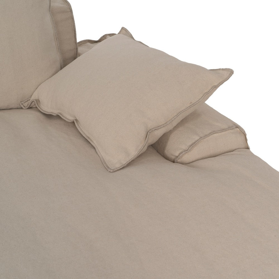 CHAISE-LOUNGER CREMA TEJIDO-MADERA 300 X 161 X 90 CM