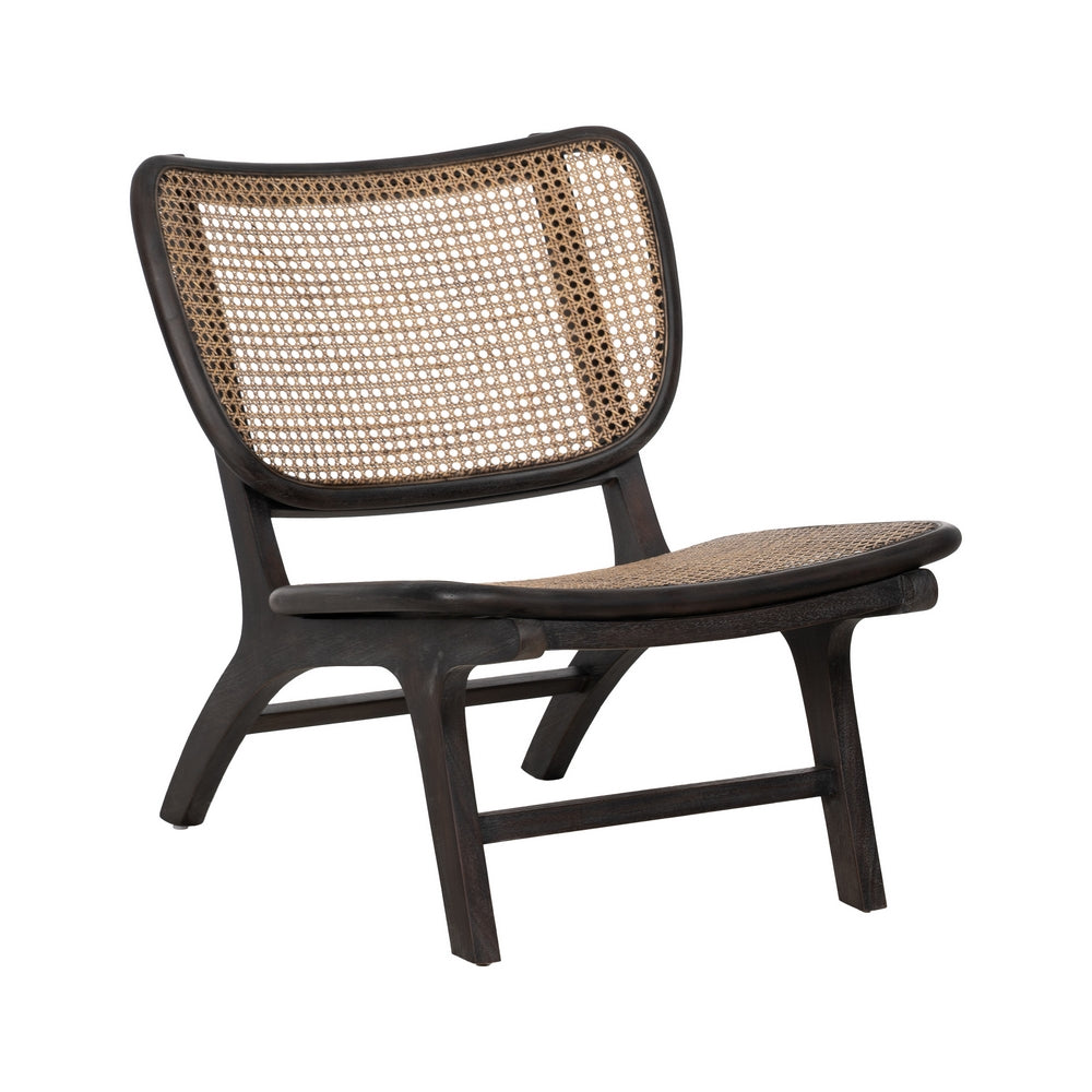 SILL�N NEGRO RAT�N/MADERA SAL�N 84 X 58 X 74 CM