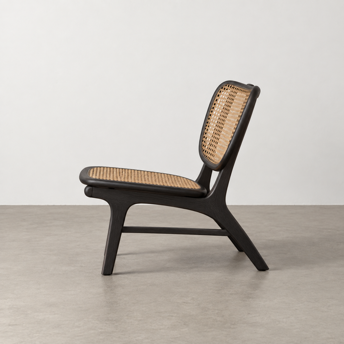 SILLÓN NEGRO RATÁN/MADERA SALÓN 84 X 58 X 74 CM