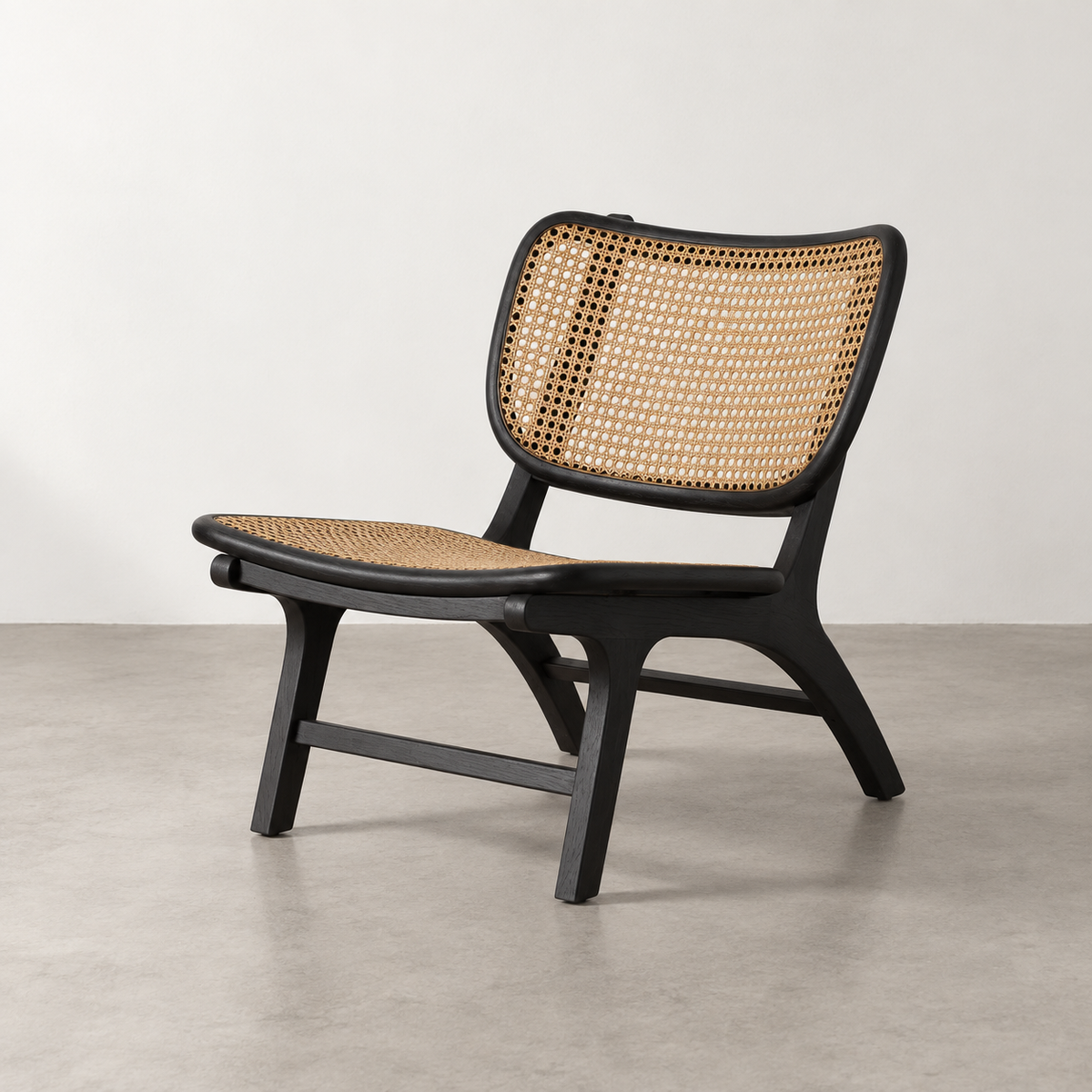 SILLÓN NEGRO RATÁN/MADERA SALÓN 84 X 58 X 74 CM