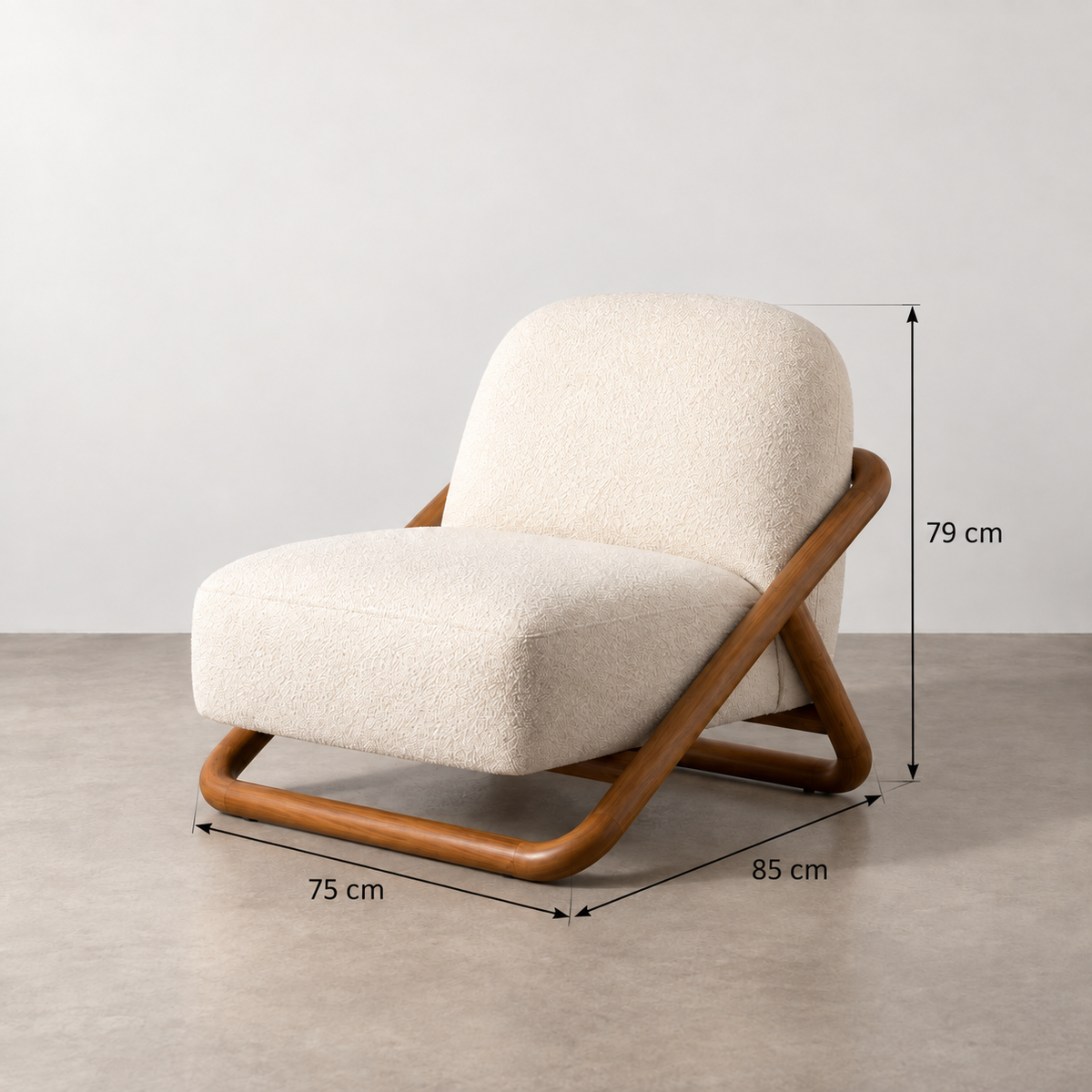SILLÓN NATURAL TEJIDO-MADERA SALÓN 75 X 85 X 79 CM