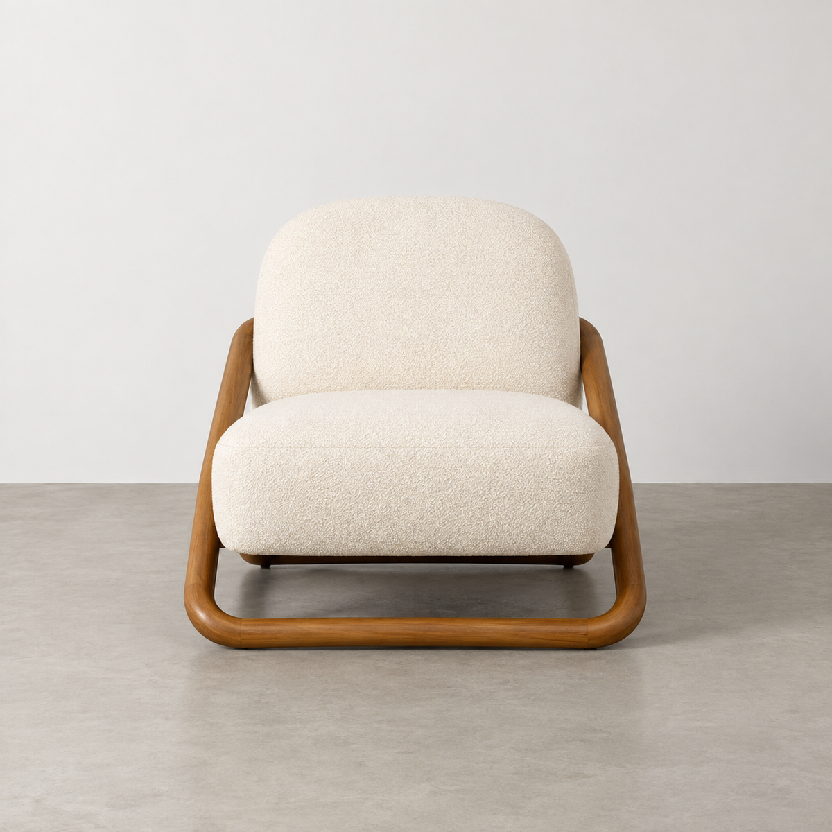 Sillón natural tejido madera — vista frontal