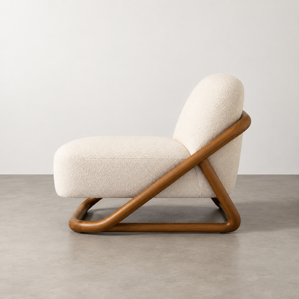 Sillón natural tejido madera — vista lateral