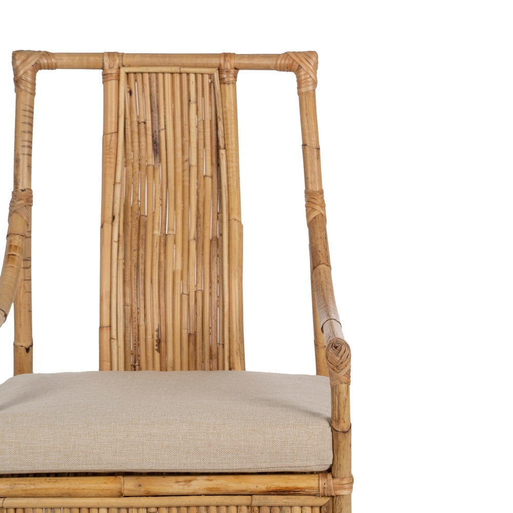 SILLÓN NATURAL RATÁN DECORACIÓN 54 X 65 X 96 CM