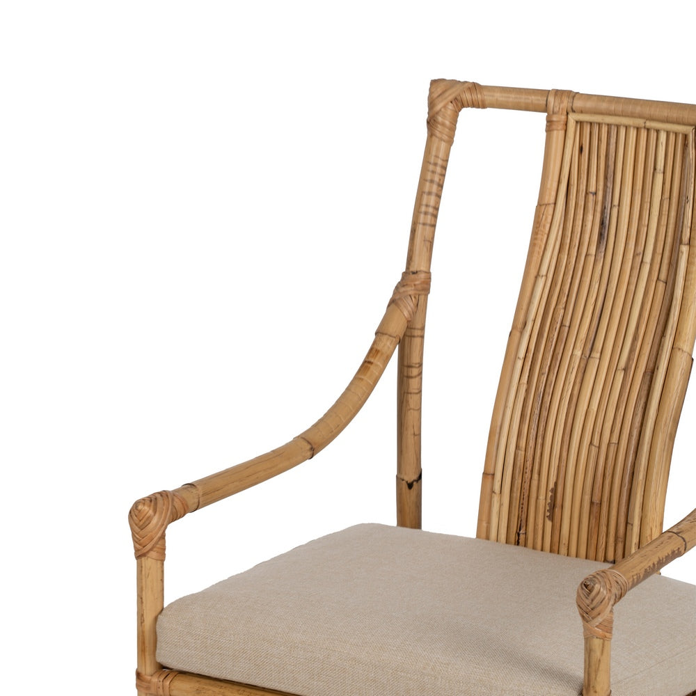 SILLÓN NATURAL RATÁN DECORACIÓN 54 X 65 X 96 CM