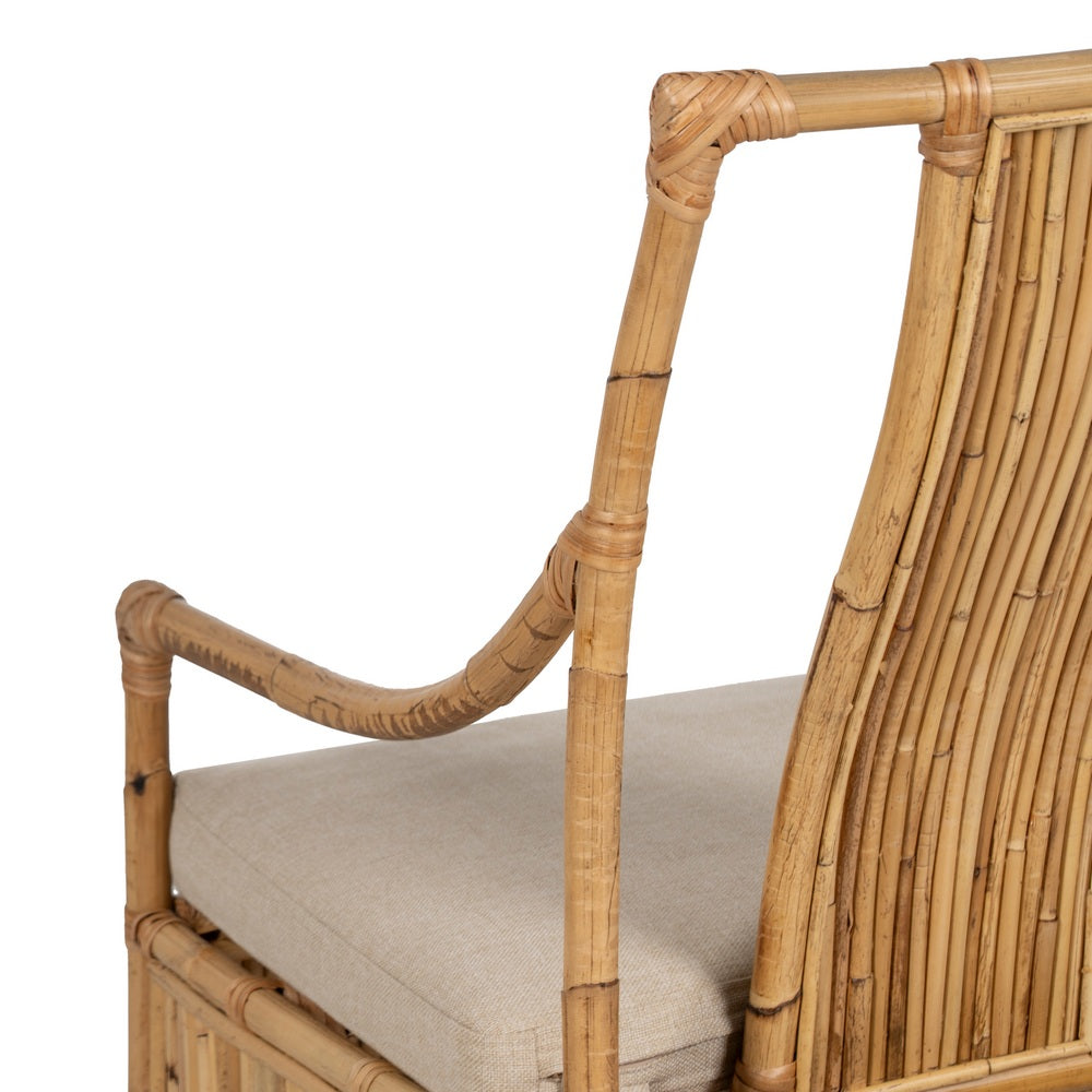 SILLÓN NATURAL RATÁN DECORACIÓN 54 X 65 X 96 CM