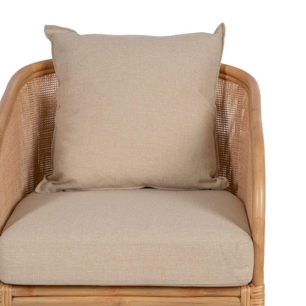NATURAL RATTAN DECORATIVE ARMCHAIR 68 X 68 X 76 CM