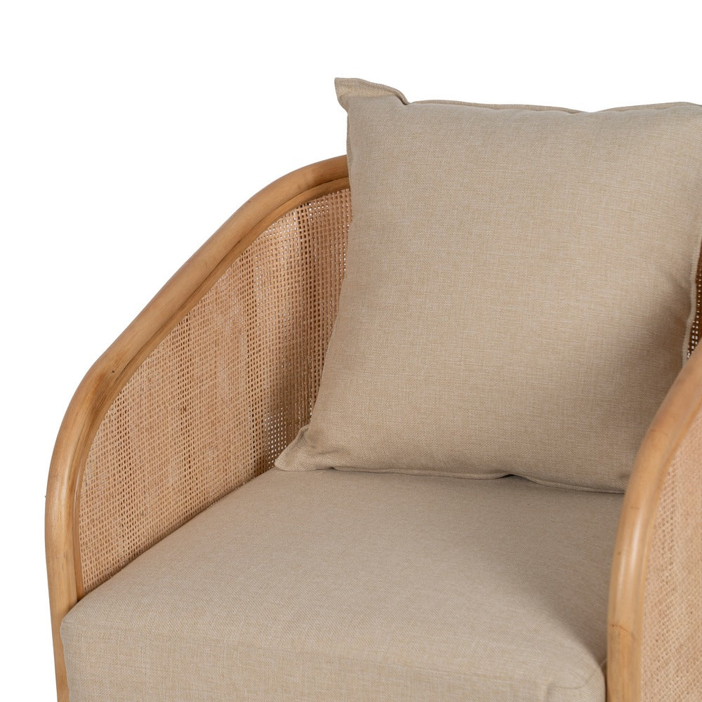 NATURAL RATTAN DECORATIVE ARMCHAIR 68 X 68 X 76 CM