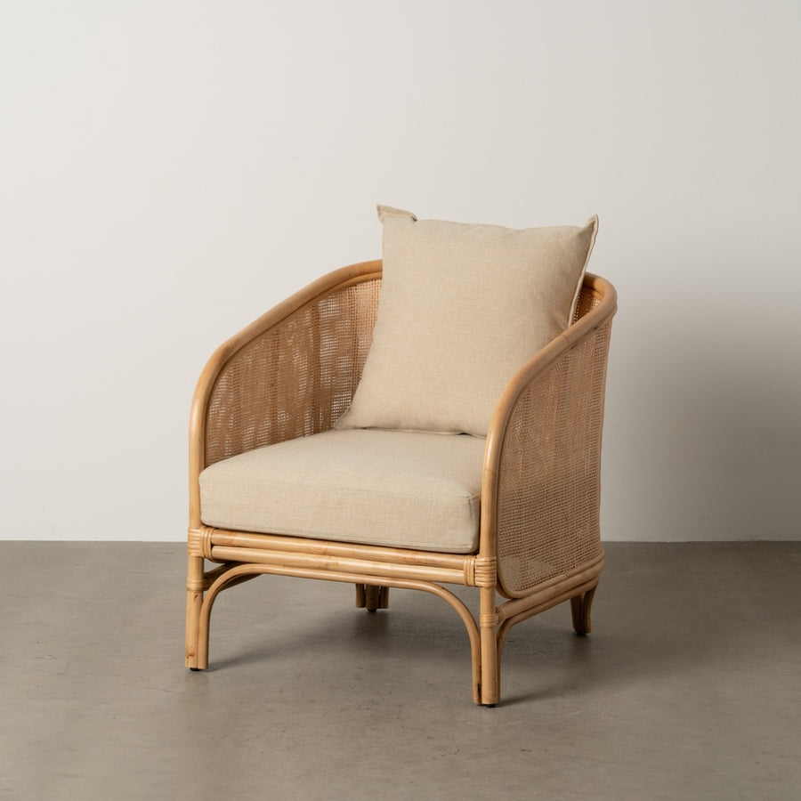 SILLÓN NATURAL RATÁN DECORACIÓN 68 X 68 X 76 CM