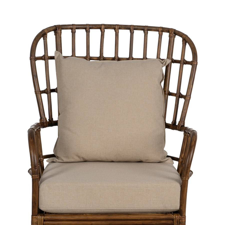 SILLÓN MARRÓN RATÁN DECORACIÓN 82 X 78 X 108 CM
