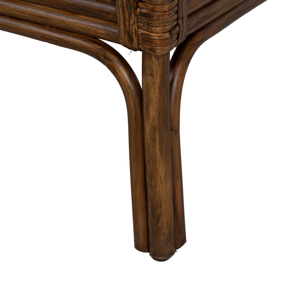 BROWN RATTAN ARMCHAIR DECORATION 82 X 78 X 108 CM