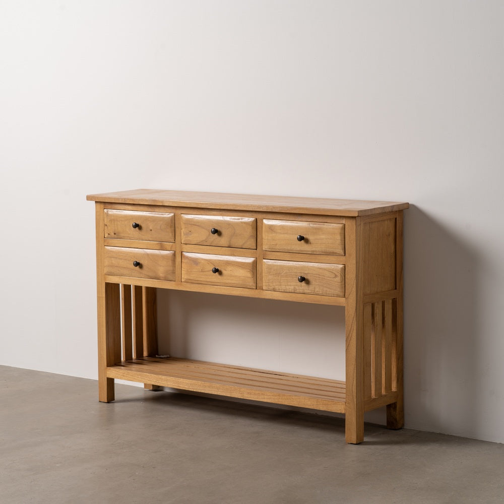CONSOLA NATURAL MADERA MINDI ENTRADA 130 X 35 X 85 CM