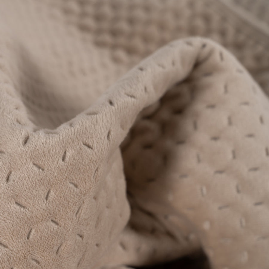 COLCHA BEIGE TERCIOPELO/MICROFIBRA 240 X 260 CM