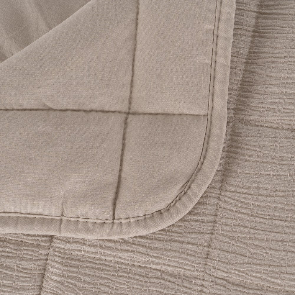 COLCHA BEIGE POLIESTER DORMITORIO 230 X 280 CM