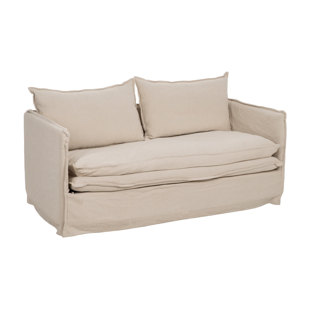 SOFÁ 2 PLAZAS CREMA TEJIDO-MADERA 180 X 97 X 89 CM