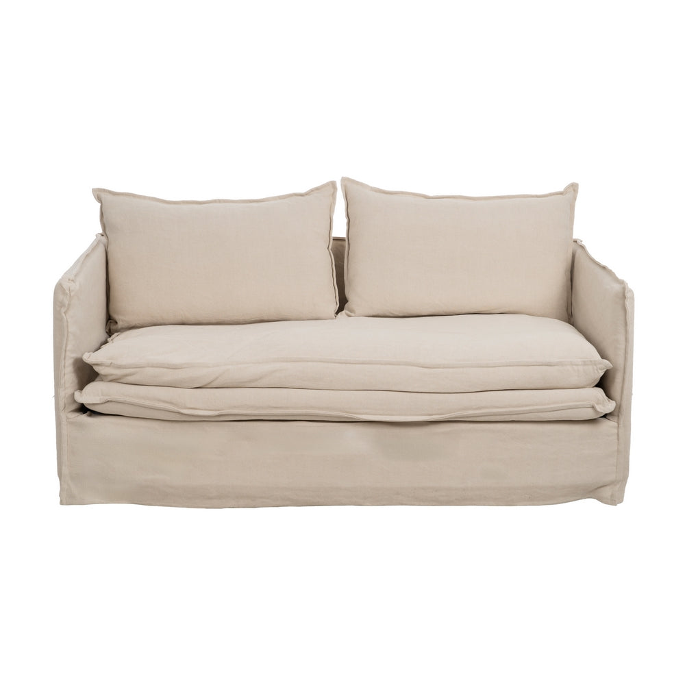 SOF� 2 PLAZAS CREMA TEJIDO-MADERA 180 X 97 X 89 CM
