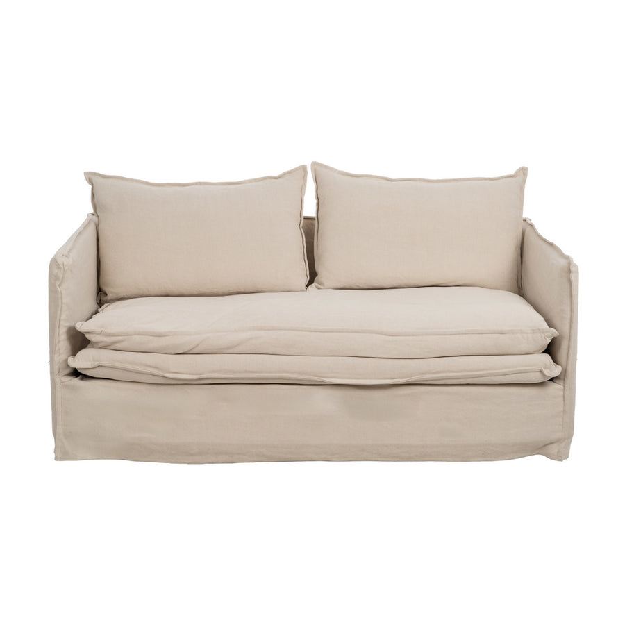 SOFÁ 2 PLAZAS CREMA TEJIDO-MADERA 180 X 97 X 89 CM