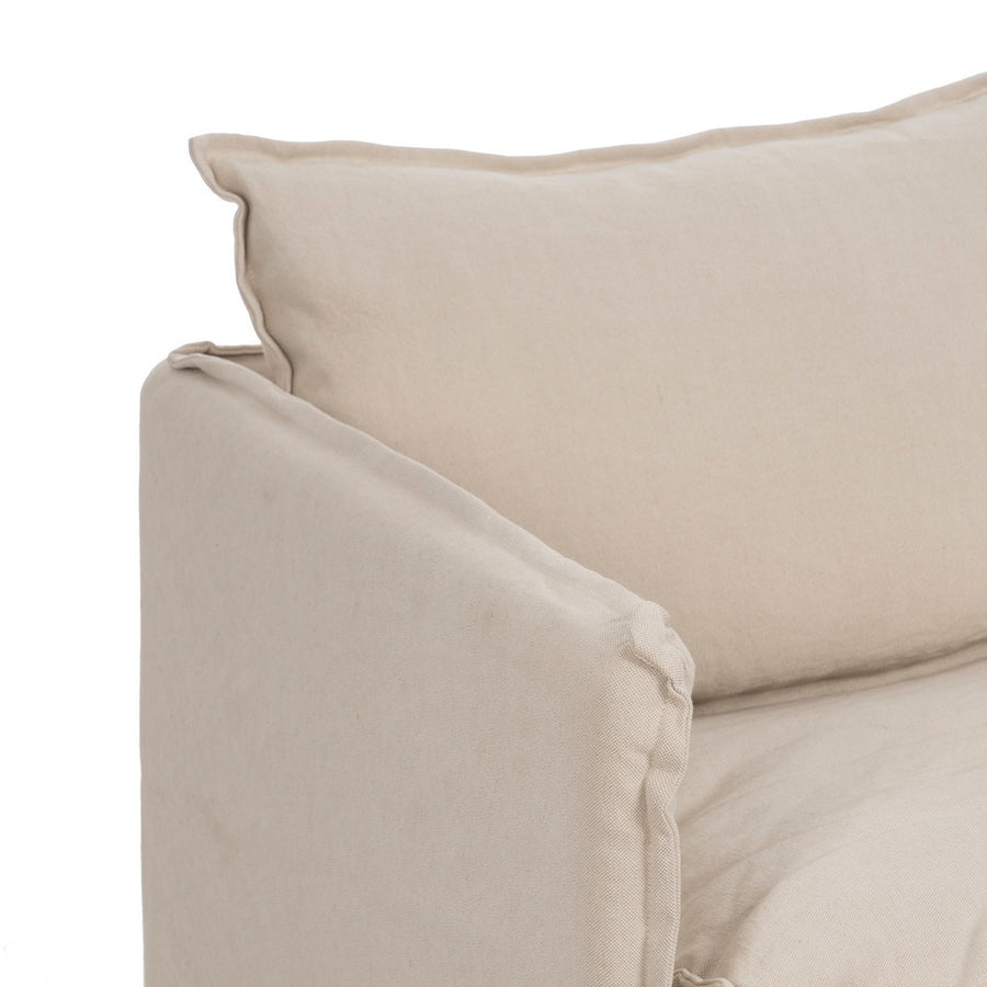 SOFÁ 2 PLAZAS CREMA TEJIDO-MADERA 180 X 97 X 89 CM
