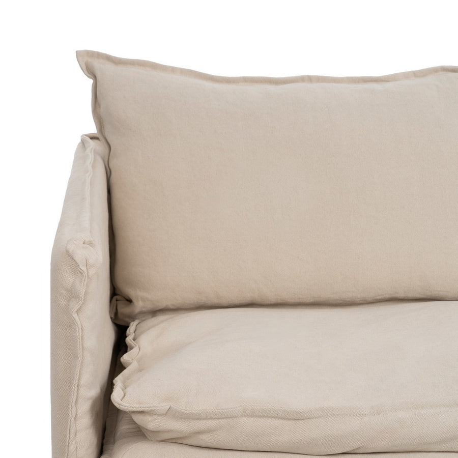 SOFÁ 2 PLAZAS CREMA TEJIDO-MADERA 180 X 97 X 89 CM