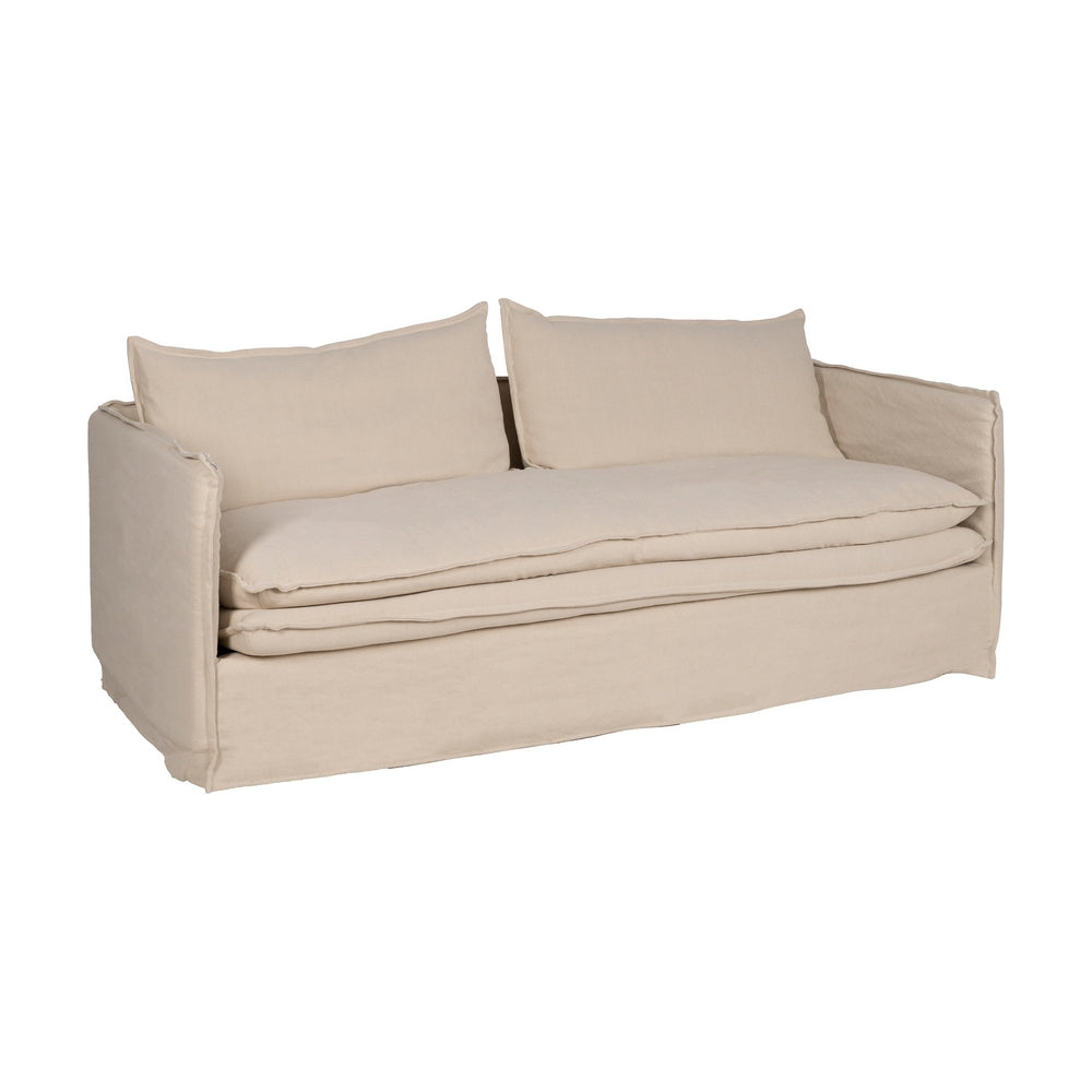 SOF� 3 PLAZAS CREMA TEJIDO-MADERA 210 X 97 X 89 CM