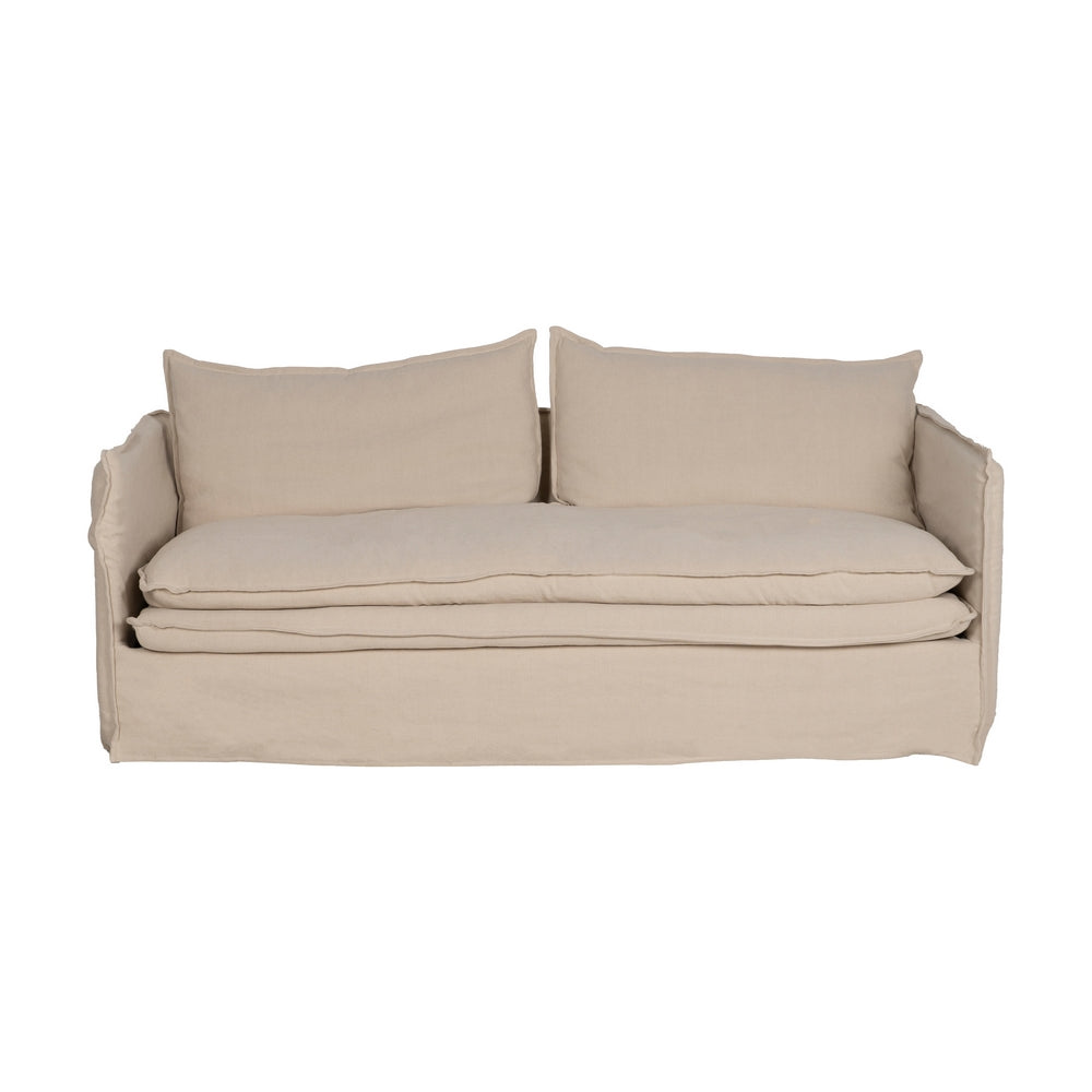 SOF� 3 PLAZAS CREMA TEJIDO-MADERA 210 X 97 X 89 CM