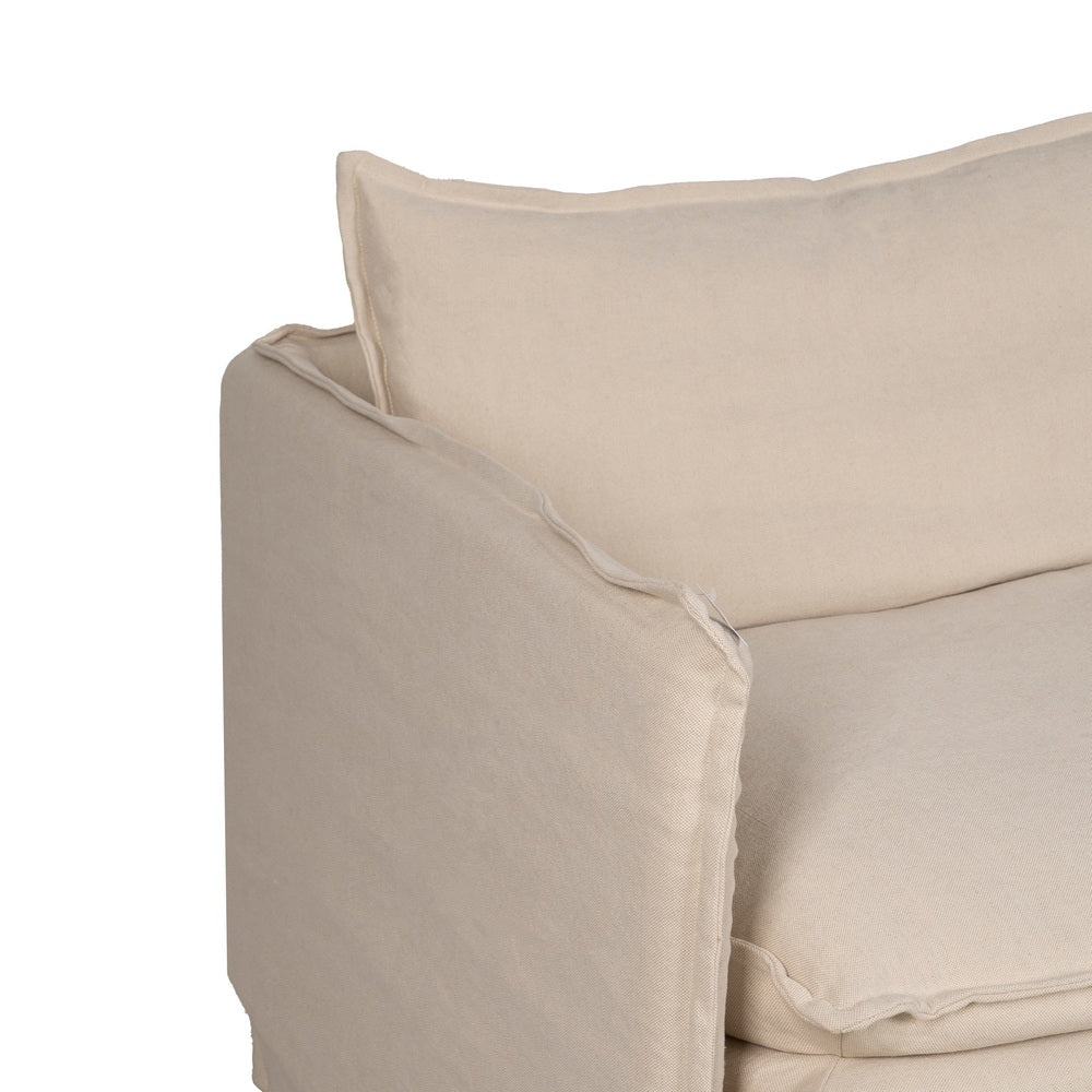 SOF� 3 PLAZAS CREMA TEJIDO-MADERA 210 X 97 X 89 CM