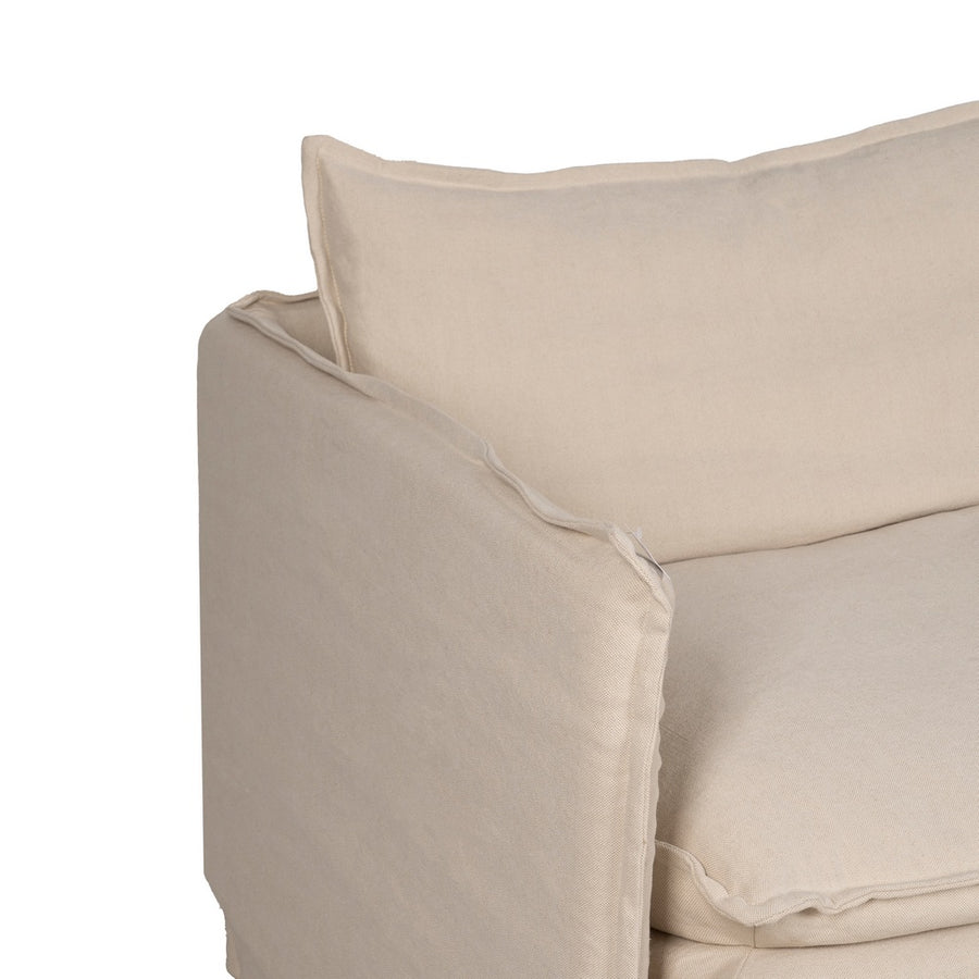 SOFÁ 3 PLAZAS CREMA TEJIDO-MADERA 210 X 97 X 89 CM
