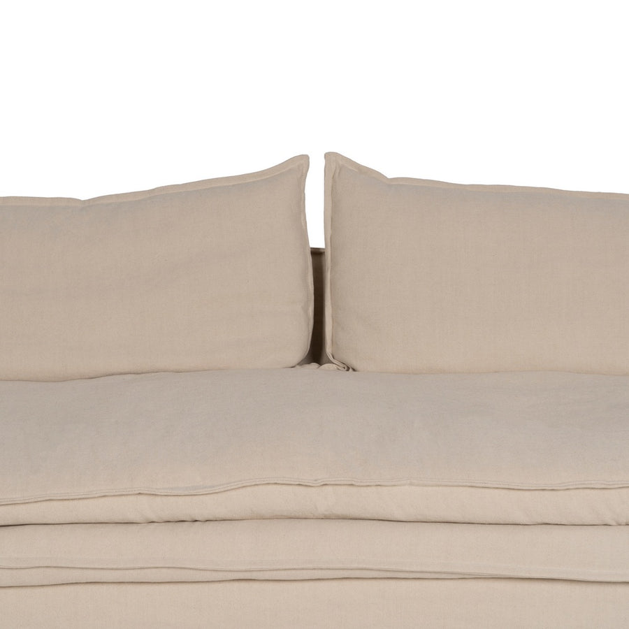 SOFÁ 3 PLAZAS CREMA TEJIDO-MADERA 210 X 97 X 89 CM