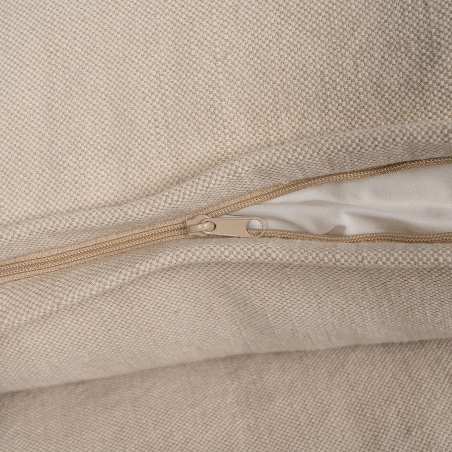 SOFÁ 3 PLAZAS CREMA TEJIDO-MADERA 210 X 97 X 89 CM