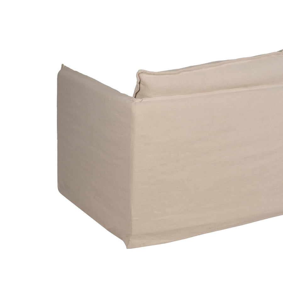SOFÁ 3 PLAZAS CREMA TEJIDO-MADERA 210 X 97 X 89 CM