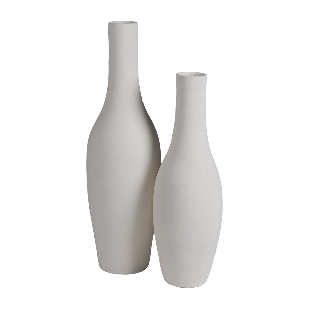 WHITE CLAY VASE DECORATION 27 X 27 X 100 CM