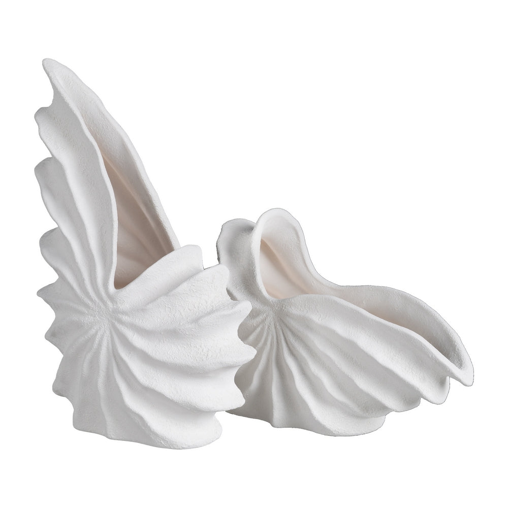 WHITE CLAY VASE DECORATION 38 X 14 X 23 CM