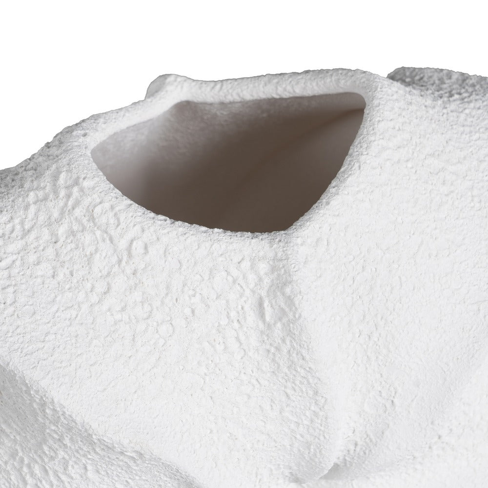 WHITE CLAY VASE DECORATION 27 X 14 X 23 CM