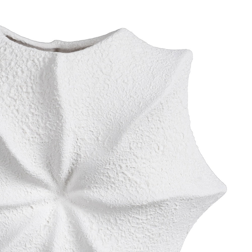 WHITE CLAY VASE DECORATION 27 X 14 X 23 CM