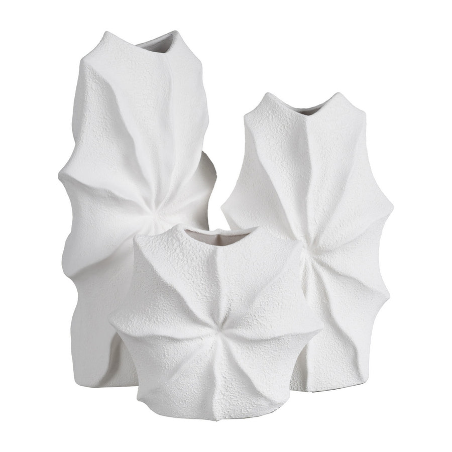 JARRÓN BLANCO BARRO DECORACIÓN 22 X 15 X 38 CM