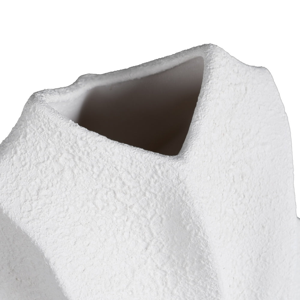 WHITE CLAY DECORATIVE VASE 22 X 15 X 38 CM