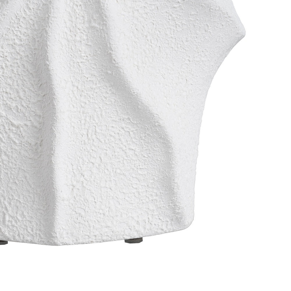WHITE CLAY DECORATIVE VASE 22 X 15 X 38 CM