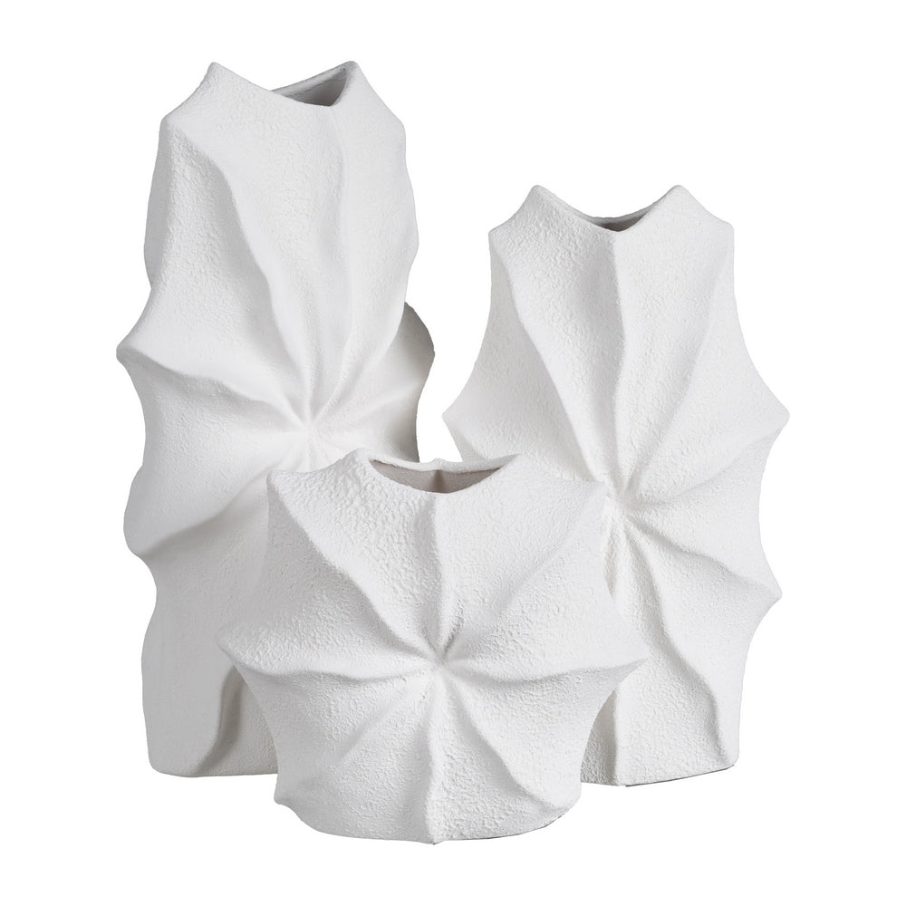 WHITE CLAY VASE DECORATION 24 X 14 X 45 CM