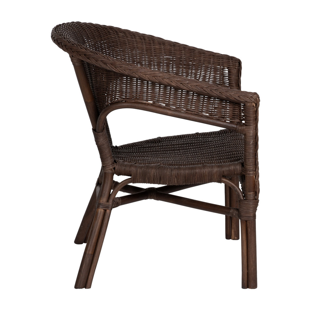 SILLA MARRÓN RATÁN SALÓN 60 X 62 X 78 CM